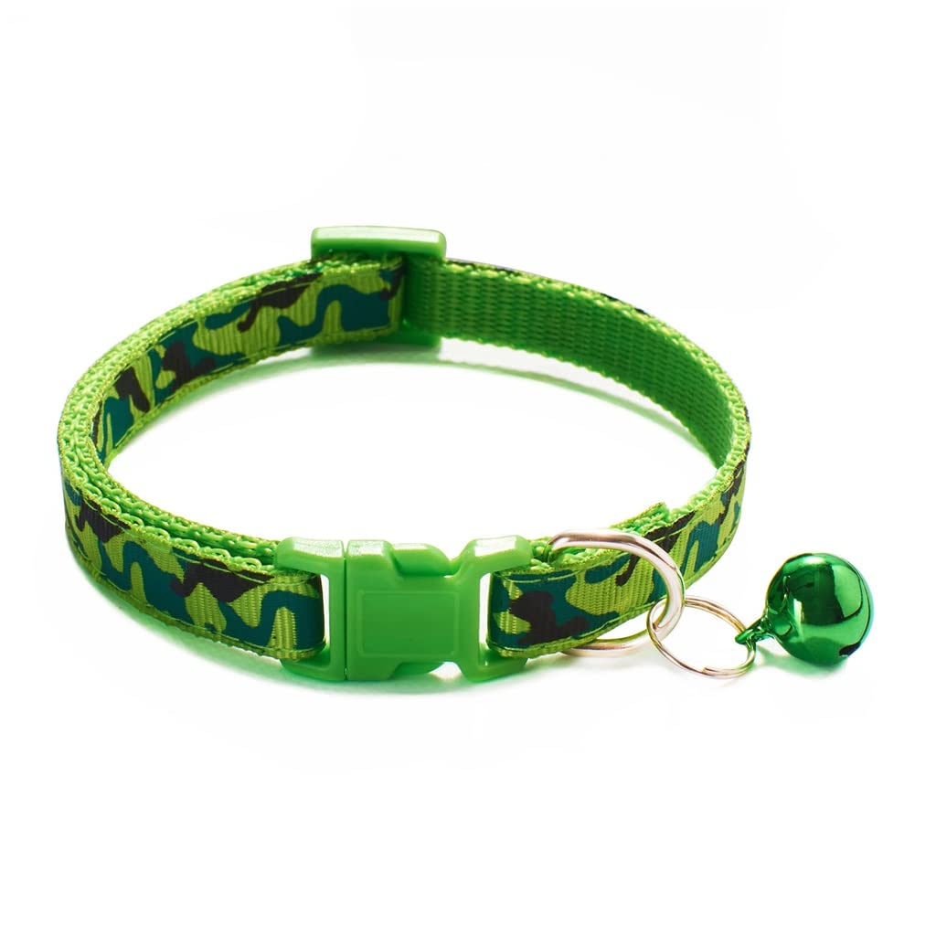 Pet Collar Camouflage Pattern Adjustable with Bell Dog Polyester Supplies