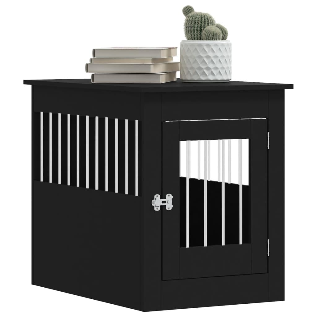 Crate Furniture Black 55x80x68 cm Engineered Wood,Outdoor Indoor Pet House,Home Shelter Pet Shelter Animals & Pet Supplies,Black,55 x 80 x 68 cm