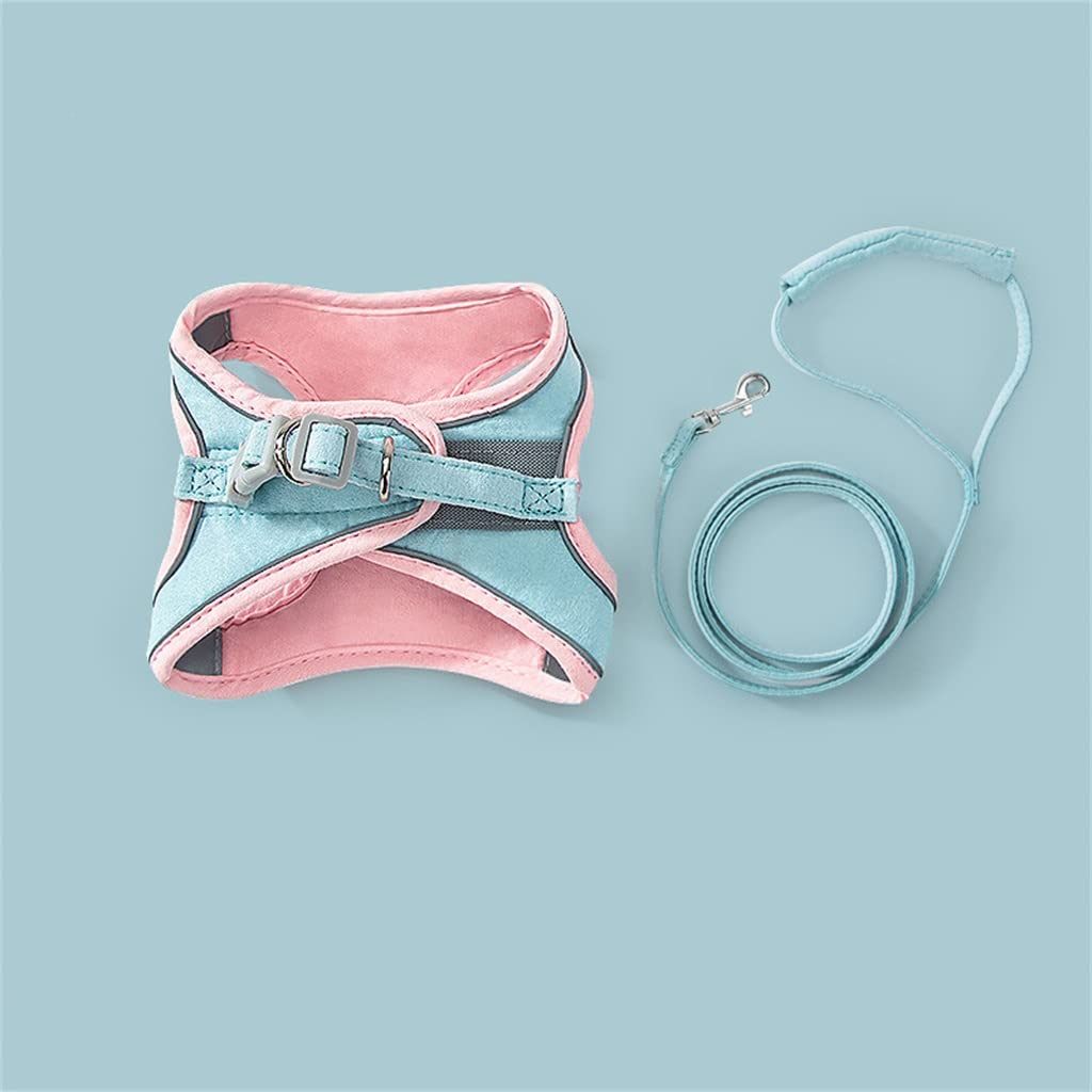Suede Fabric Vest Straps and Padded Leash Set Dog Pet Supplies Outdoor Running Accessories