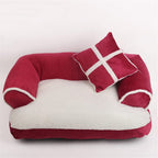 Pet Beds Mats Fleece Warm Dog Sofa with Pillow Bed House Big Blanket Cushion Basket Supplies
