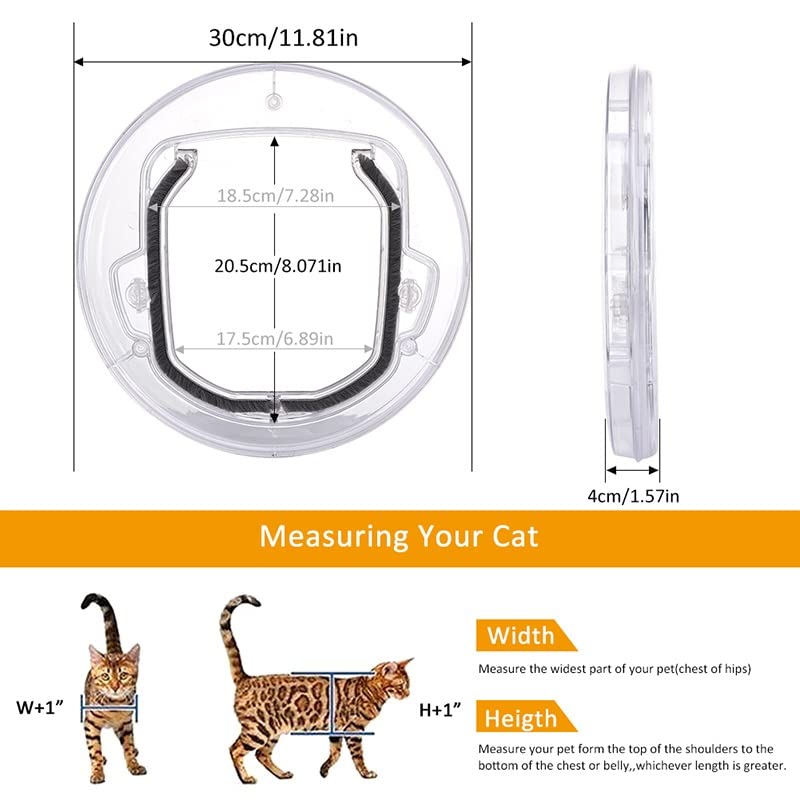 PC Pet Glass Door Cat Dog Flap Gate Supplies Home Animal