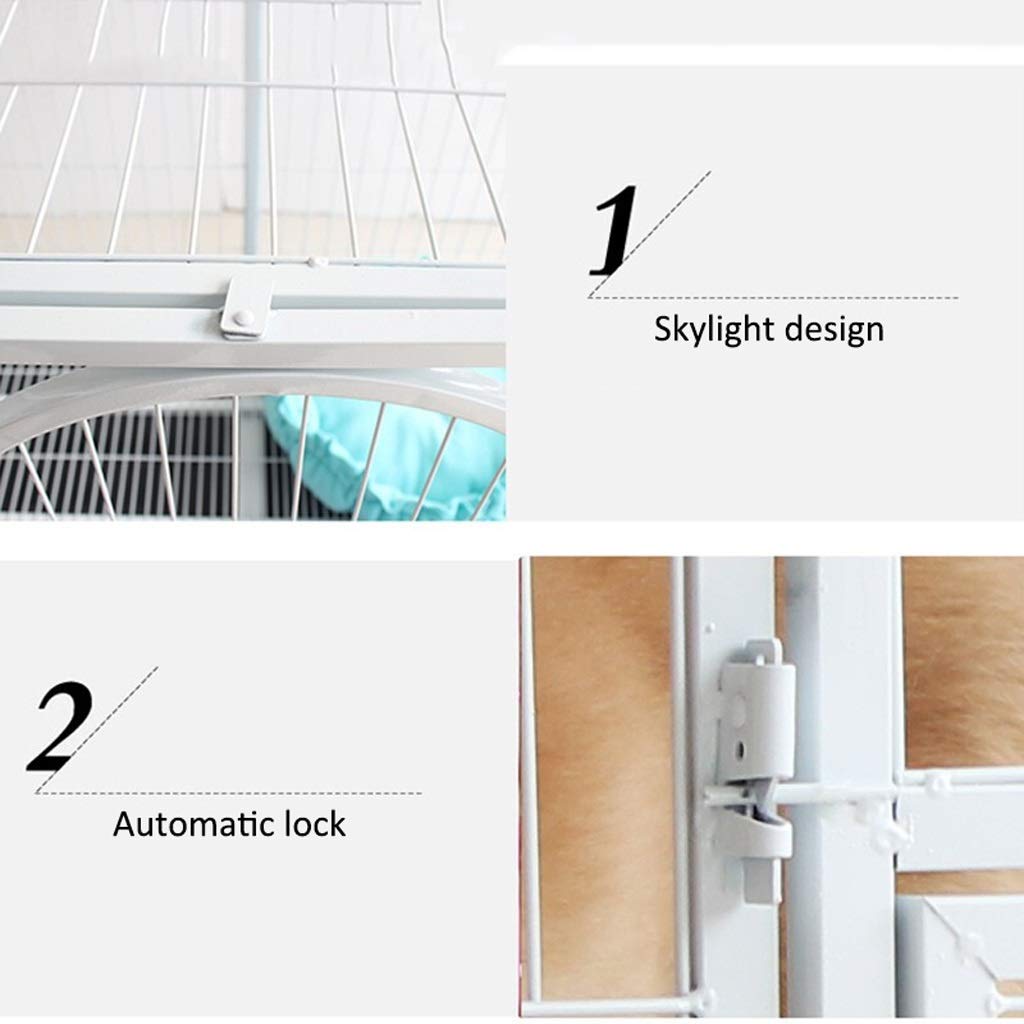 NYKK Dog cage Kennel Dog Cage Cat Cage Square Tube Dog Cage Pet Dog Cage Dog House Rabbit Cage Supplies White with Skylight Dog cage Kit Cage Kennel (Size : S)
