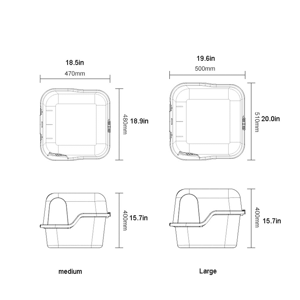 Pet Toilet Corridor-Style Litter Box Fully Enclosed Large Deodorant and Sand-Proof Long Aisle Cat Toilet Kitty Supplies Dog Pee Pads (C)