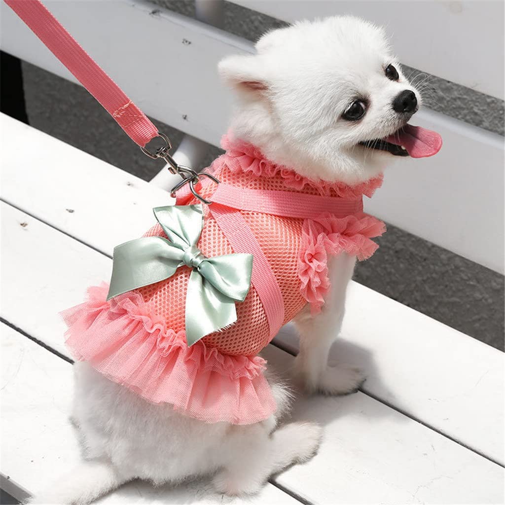 Puppy Dog Cat Clothes Harness Leash Set Pet Vest Dress for Small Medium Dogs Cats Chihuahua Skirt Supplies
