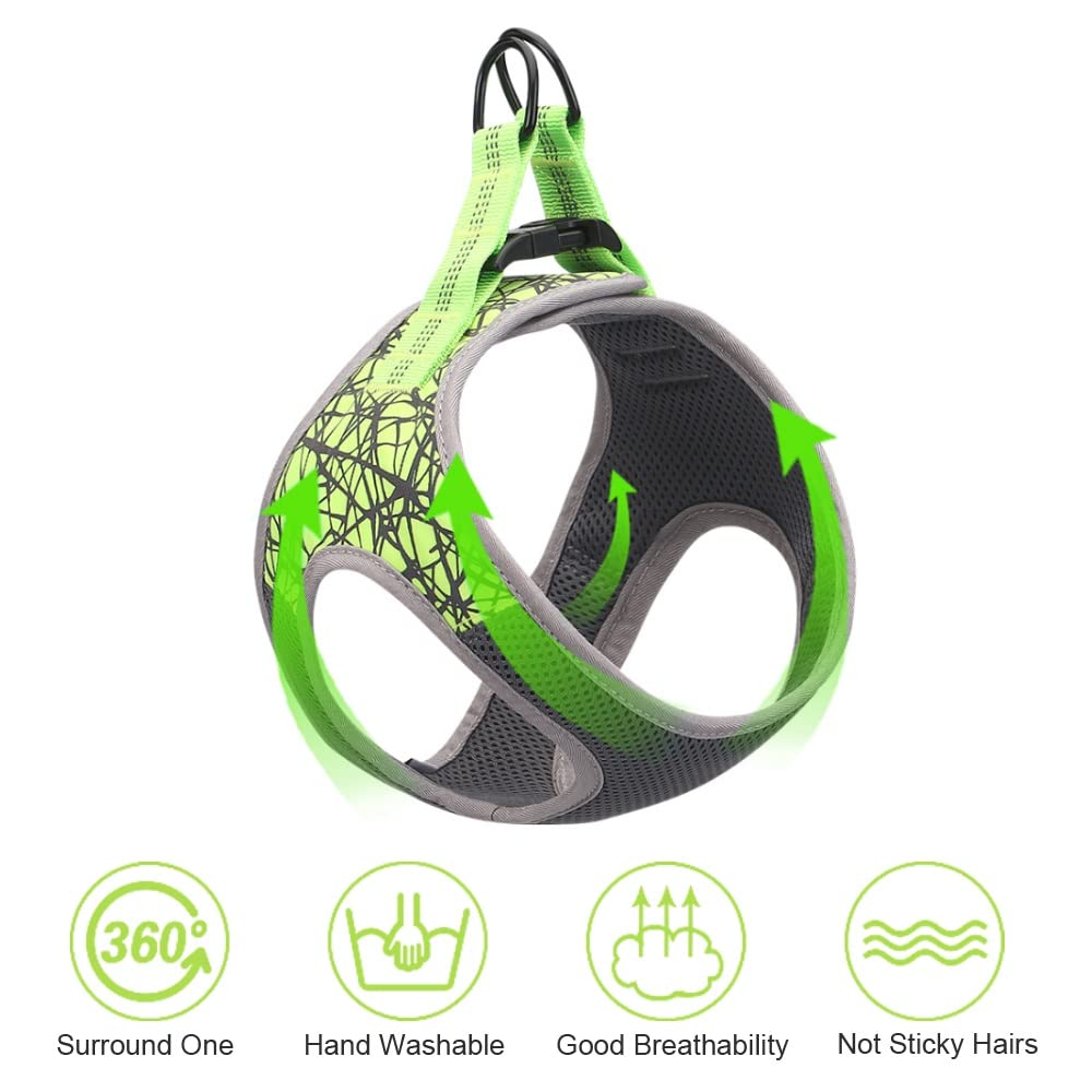 Reflective Nylon Dog Harness for Small Dogs No Pull Collar Pet Supplies Leash Vest for Bulldogs(E,M)