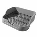 Dog Toilet with Metal Wire Grate Hygienic Dog Toilet Tray with Metal Grate Sturdy Pet Supply for Apartment, Home, Gray