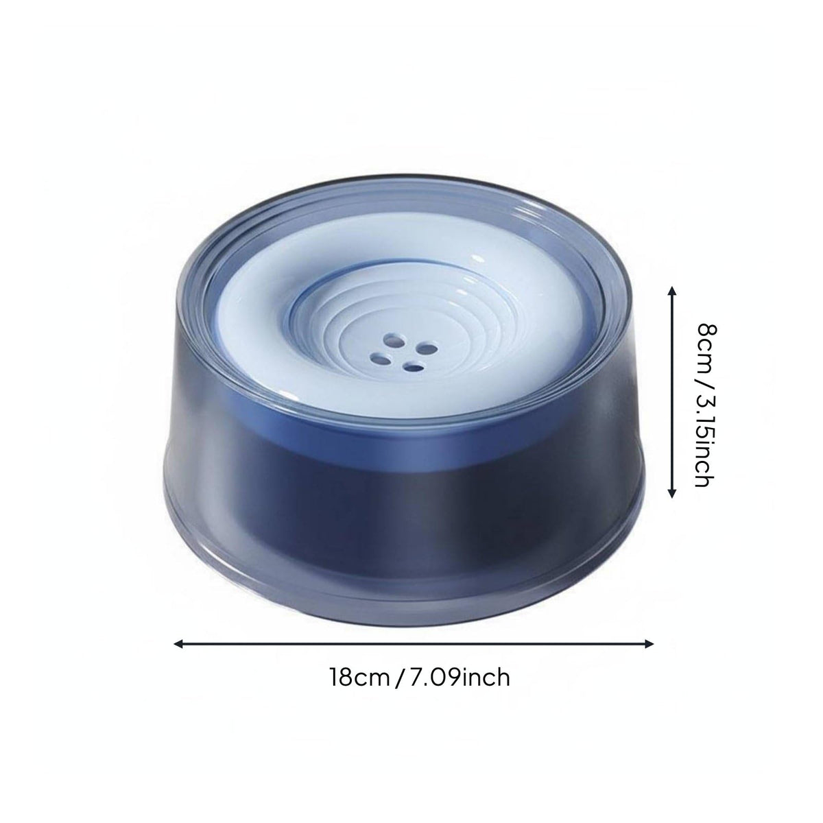 Bowl Dog Water Container Pet Waterer Disk with Buoyant Plate and Stable Base Polypropylene Long Supply Suitable for Home use car Travel Crate Areas pet Sitting, Blue