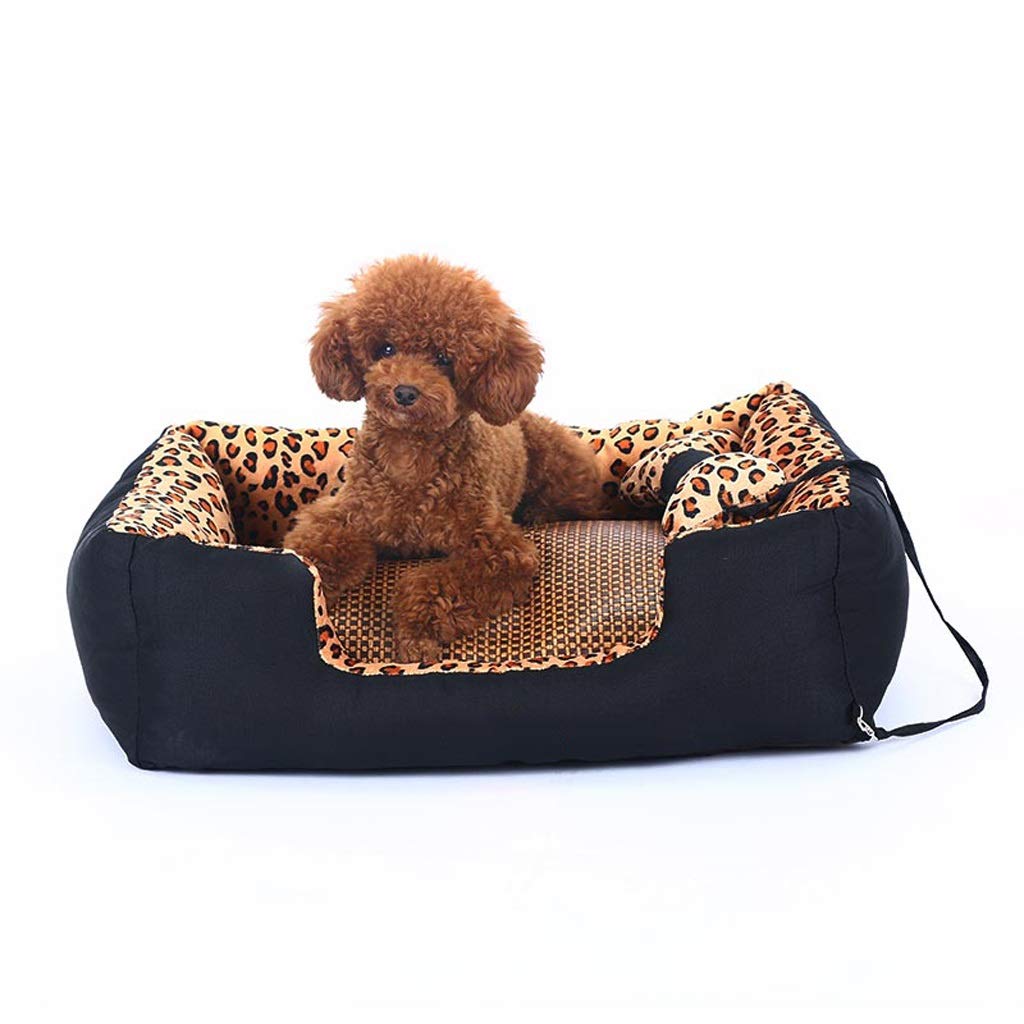 YYDS Pet Nest Leopard Autumn and Winter Warm Pet Nest Washable Pet Supplies Pet Beds (Size : XL-150 * 115 * 27CM)