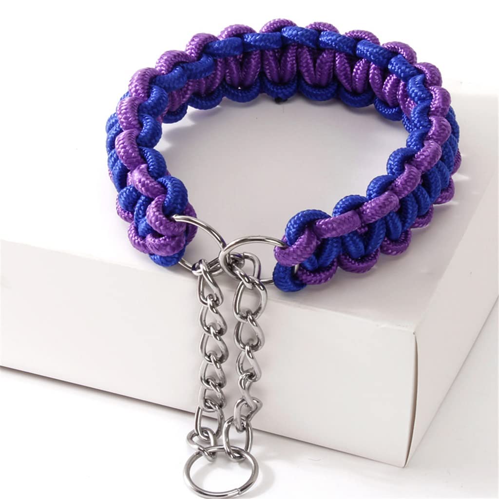 Woven Dog Collars P Nylon Adjustable Collar for Small Medium and Large Dogs Walking Artifact Pet Supplies