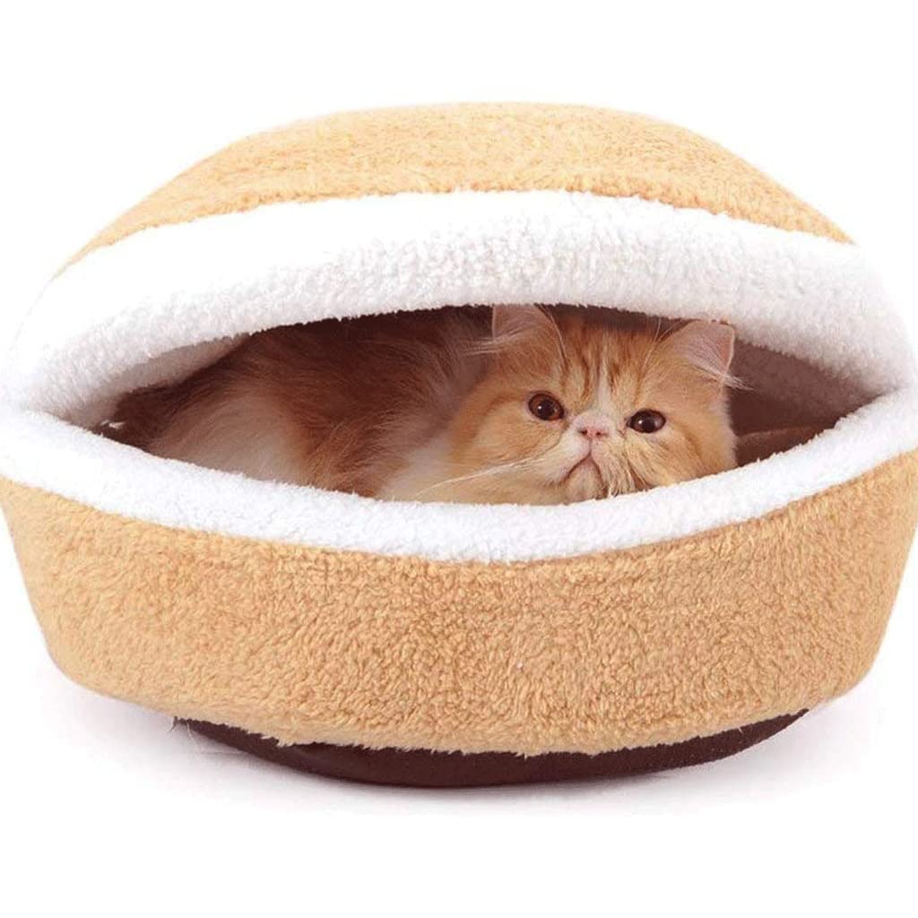 Pet Nest Short Plush Outside Winter Warm Washable Closed Sleeping Bag Mat House Pet Supplies(D)