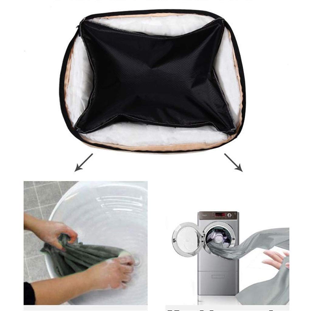 Pet Supplies Grooved Dog Bed， Cushion Pet Basket with Backrest, Removable Washable Cover Non-Slip Bottom