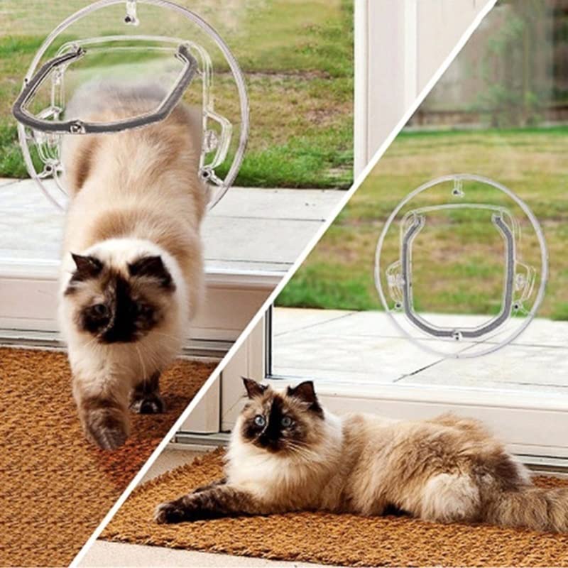 PC Pet Glass Door Cat Dog Flap Gate Supplies Home Animal