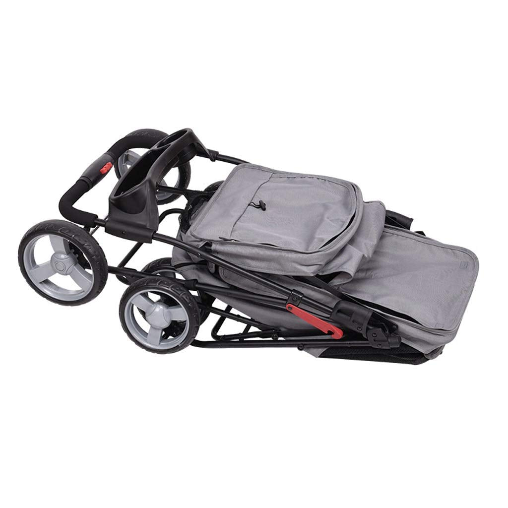 Double-Layer pet Stroller for Small Medium Dogs and Cats 4 Wheels pet Supplies Foldable Dog Buggy Travel Outdoor Beach Dog Bicycle Trailer