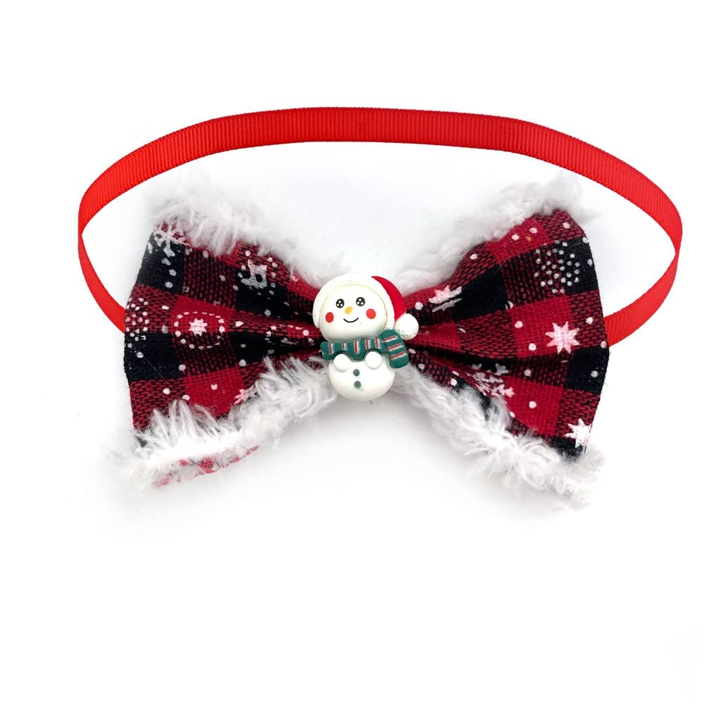 50pcs Christmas Dog Bowties Snowman Pet Supplies Collar Bow Neckties Small Dogs Ties Grooming Accessories