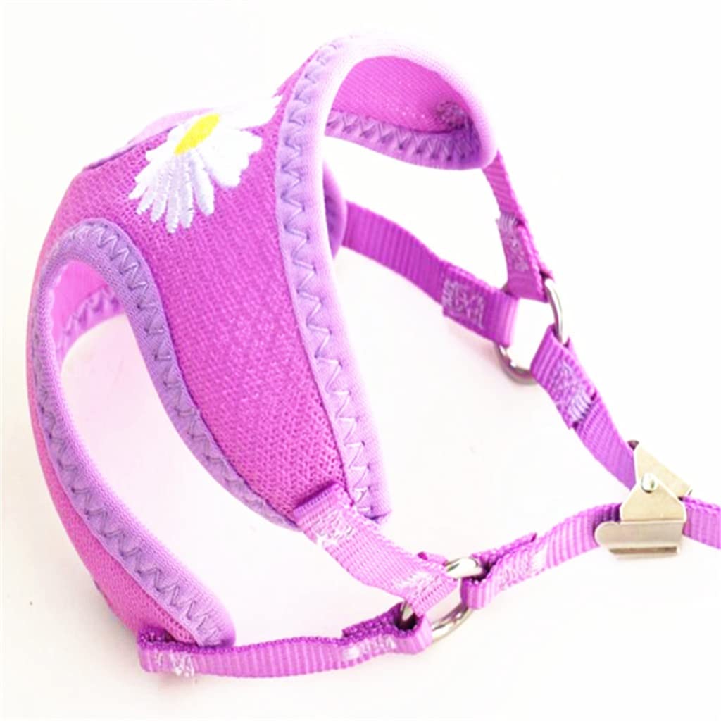 Pet Vest with Flower Small Dog Harness and Leash Set Mesh Cushion Rope Supplies