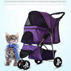 Pet Strollers Lightweight Foldable Pet Stroller for Cats and Dogs, Three-Wheeled Pet Stroller, Dog Stroller Supplies Pet Stroller Medium(Z)