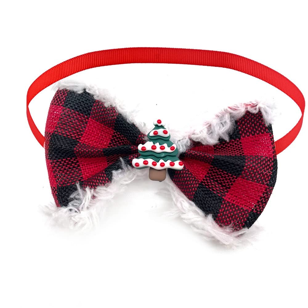 50pcs Christmas Dog Bowties Snowman Pet Supplies Collar Bow Neckties Small Dogs Ties Grooming Accessories