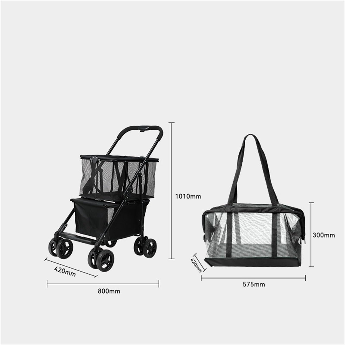 pet Toilet Folding Multi-Function Out of The Car, Can Separate Pet Outdoor Cart, Portable Supplies Standard Litter Boxes(Green)