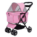 Pink Blue Dog Stroller pet Stroller Foldable for Small Medium Dogs and Cats pet Supplies Travel Outdoor Beach Dog Bike Trailer with Storage Basket Maximum (Pink)