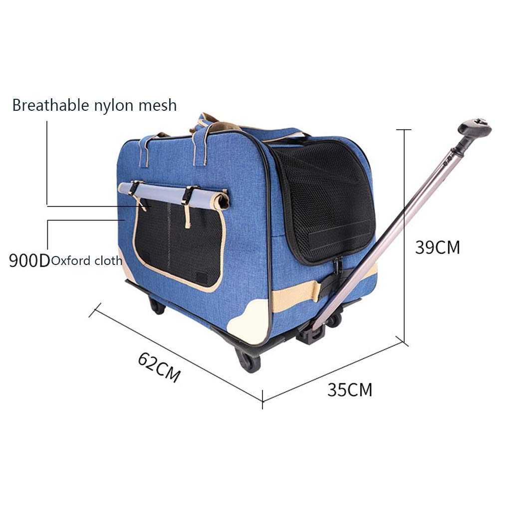Pet Stroller Pet Trolley Case Pet Bag for Small Medium Dogs and Cats for 4 Wheels, and The Pet Supplies Pet Buggy Can Be Folded and Disassembled (Red Blue) (Color : Red)