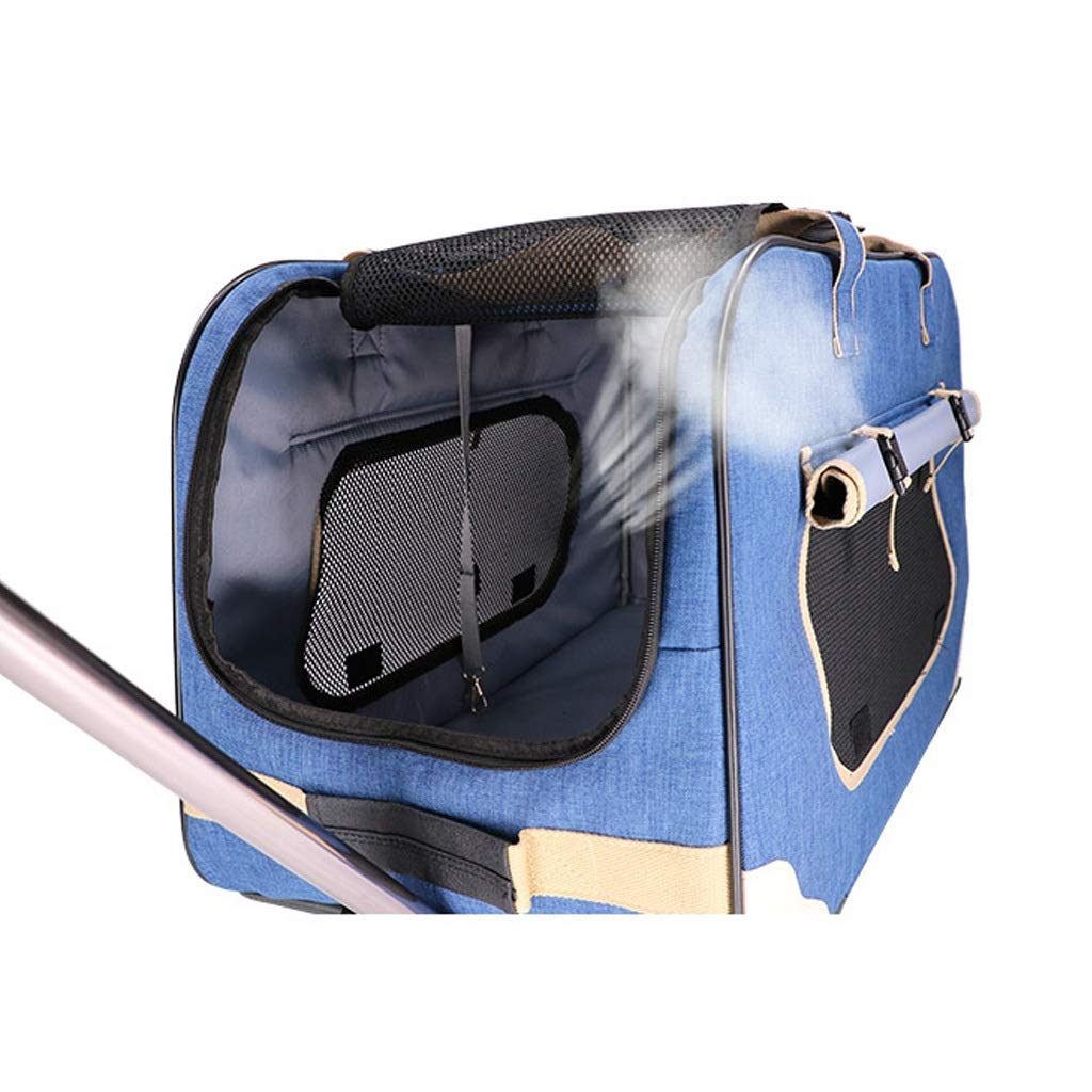 Pet Stroller Pet Trolley Case Pet Bag for Small Medium Dogs and Cats for 4 Wheels, and The Pet Supplies Pet Buggy Can Be Folded and Disassembled (Red Blue) (Color : Red)