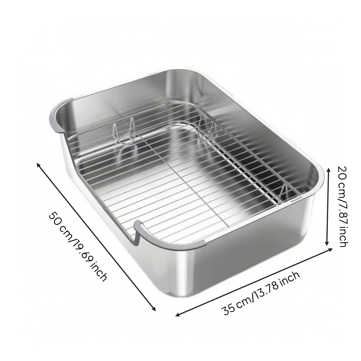 Stainless Metal Canine Potty Tray with Grate Indoor Dog Potty System with Grate Rust-Resistant Pet Supply for Young Dogs, Apartment, 50 35 20
