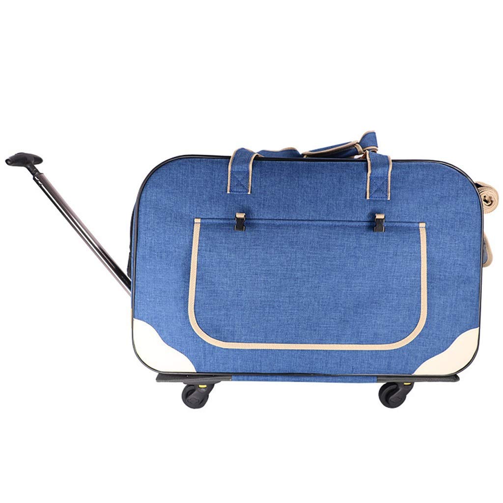 Pet Stroller Pet Trolley Case Pet Bag for Small Medium Dogs and Cats for 4 Wheels, and The Pet Supplies Pet Buggy Can Be Folded and Disassembled (Red Blue) (Color : Red)