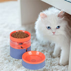 Dog Bowl Water Dispenser Automatic Storage Non-Slip Pet Bowls Food Feeder Container Supplies(White-Dinosaur Doodle4)