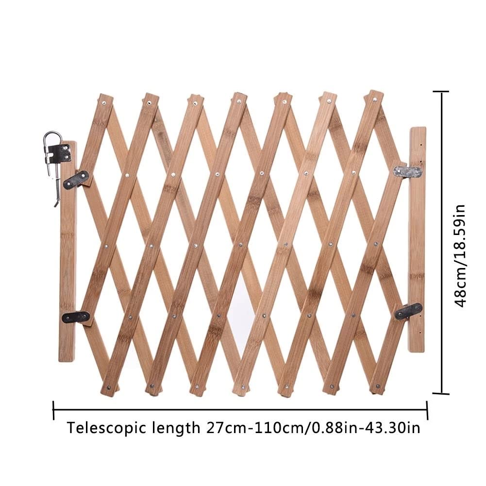 Protection Stretchable Pet Dog Gate Fence Wooden Safety Adjustable for Supplies Sliding Door
