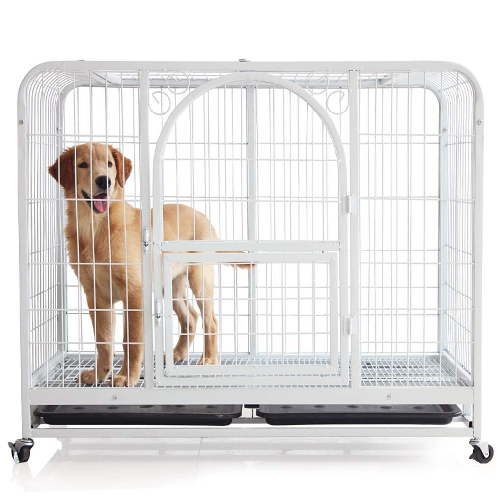 NYKK Dog cage Kennel Dog Cage Cat Cage Square Tube Dog Cage Pet Dog Cage Dog House Rabbit Cage Supplies White with Skylight Dog cage Kit Cage Kennel (Size : S)