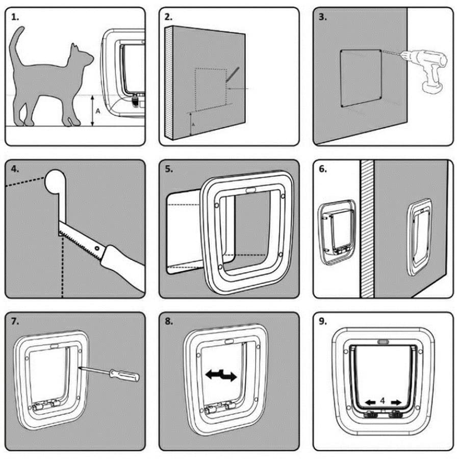 Pet Supplies Dog Door Cat Abs Automatic Closing