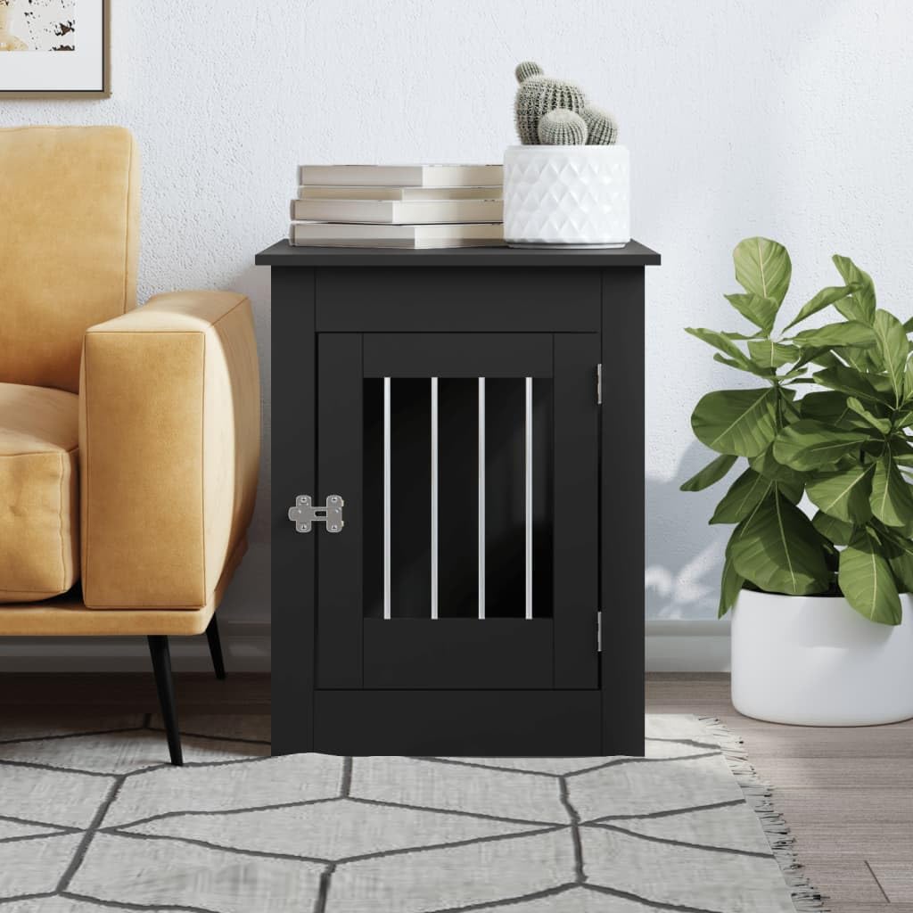 Crate Furniture Black 55x80x68 cm Engineered Wood,Outdoor Indoor Pet House,Home Shelter Pet Shelter Animals & Pet Supplies,Black,55 x 80 x 68 cm