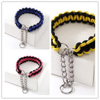 Woven Dog Collars P Nylon Adjustable Collar for Small Medium and Large Dogs Walking Artifact Pet Supplies