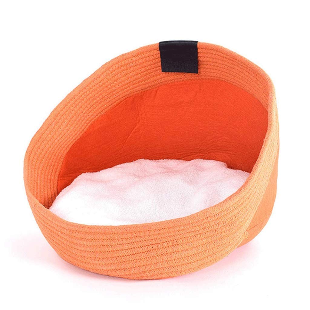 Pet Bed- Pet Supplies Cotton Rope Pet Weaving Nest Autumn and Winter Warm Pet Bed Pet Nest(Gray)