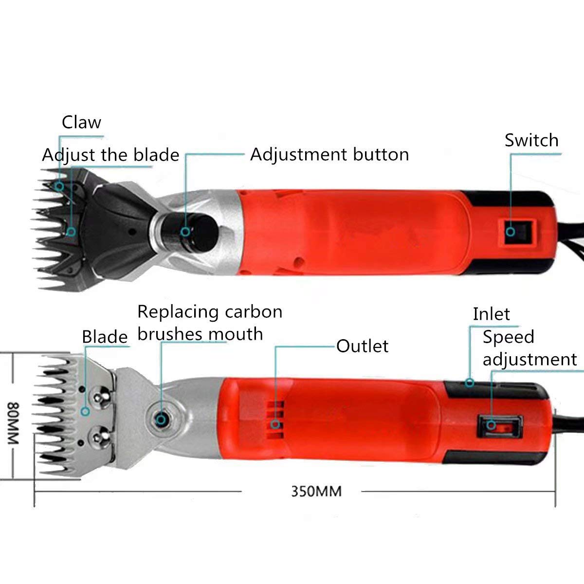 GagalU Professional Goats/Alpaca/Sheep Shear 500W Electric Sheep Dog Pet Hair Clipper Animal Shearing Supplies Goat Alpaca Farm Cut Machine with 6 Speed Shaver Cut Machine