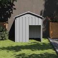 Dog House with Roof, Pet Shelter Houses Puppy of Supply Shed, Light Grey 46.1"x40.6"x48.4" Galvanised Steel,-466