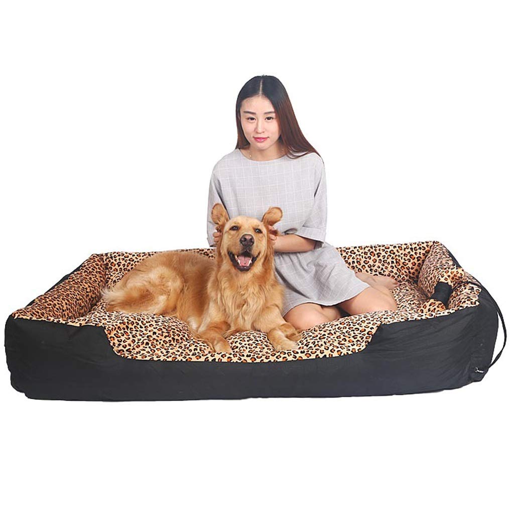 YYDS Pet Nest Leopard Autumn and Winter Warm Pet Nest Washable Pet Supplies Pet Beds (Size : XL-150 * 115 * 27CM)