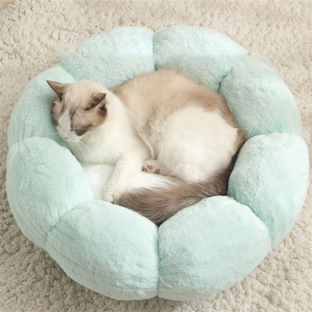Sleeping Bed Small Medium Pet Products Dog Supplies Soft Round Flower Cushion Mats Kennel Warm