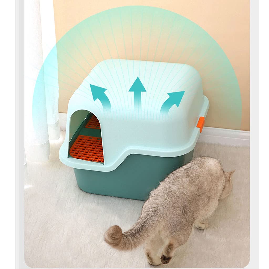 Pet Toilet Corridor-Style Litter Box Fully Enclosed Large Deodorant and Sand-Proof Long Aisle Cat Toilet Kitty Supplies Dog Pee Pads (C)
