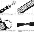 Rhinestone Dog Harness Leather Puppy Cat Vest Leash Set for Small Medium Chihuahua Pug Yorkshire Pet Supplies