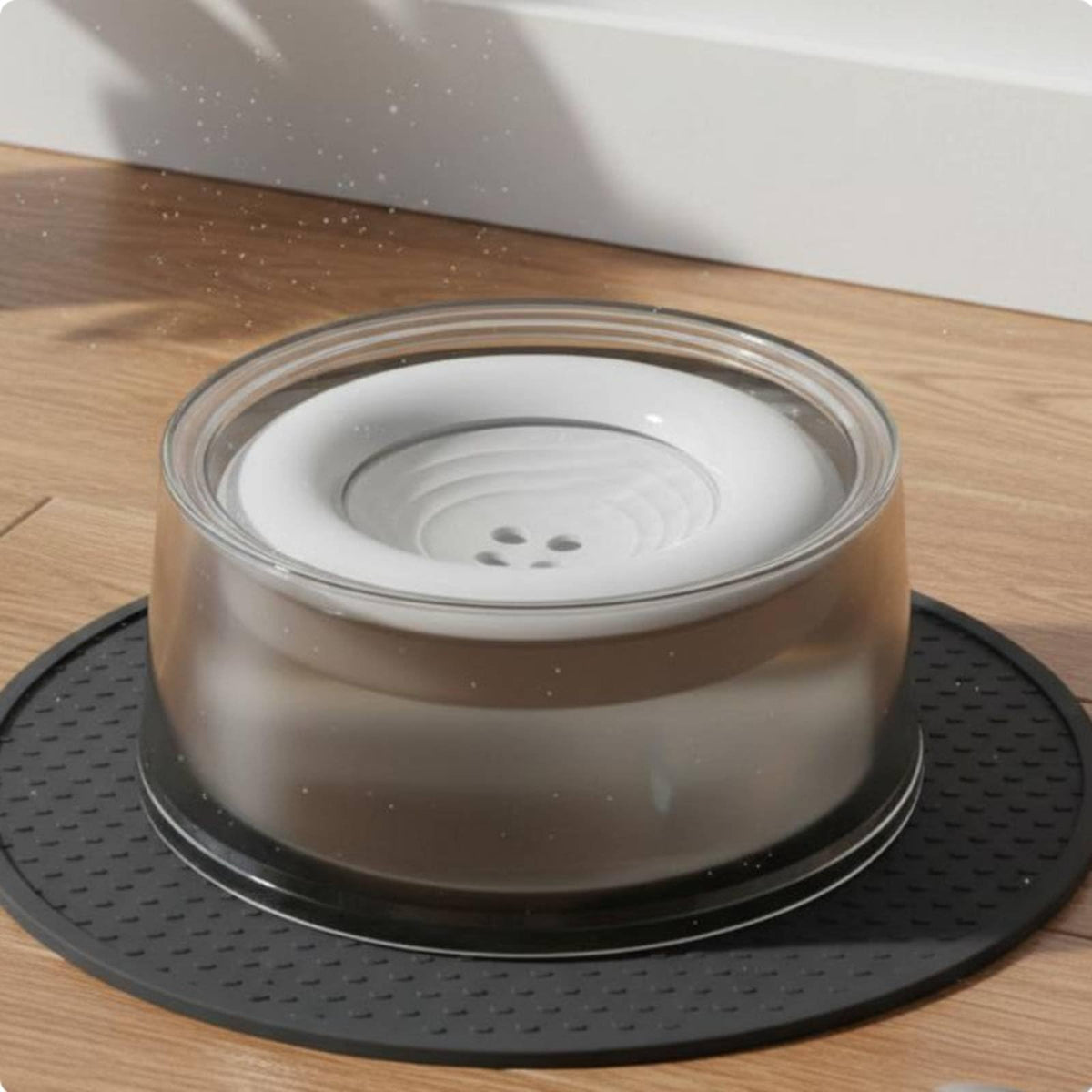 Bowl Dog Water Container Pet Waterer Disk with Buoyant Plate and Stable Base Polypropylene Long Supply Suitable for Home use car Travel Crate Areas pet Sitting, Blue