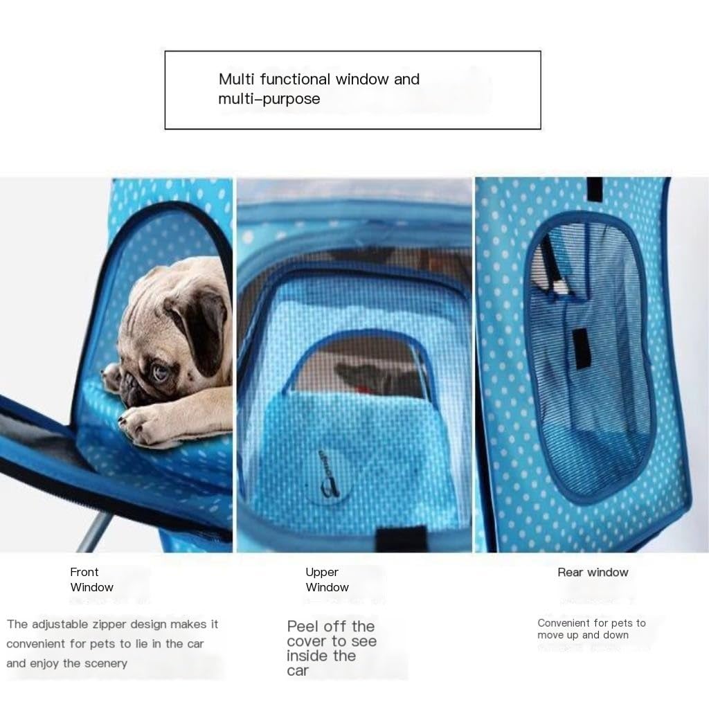 Pet Strollers Lightweight Foldable Pet Stroller for Cats and Dogs, Three-Wheeled Pet Stroller, Dog Stroller Supplies Pet Stroller Medium(Z)