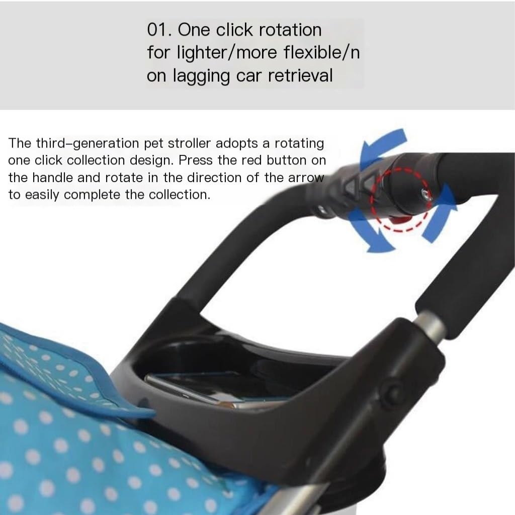 Pet Strollers Lightweight Foldable Pet Stroller for Cats and Dogs, Three-Wheeled Pet Stroller, Dog Stroller Supplies Pet Stroller Medium(Z)