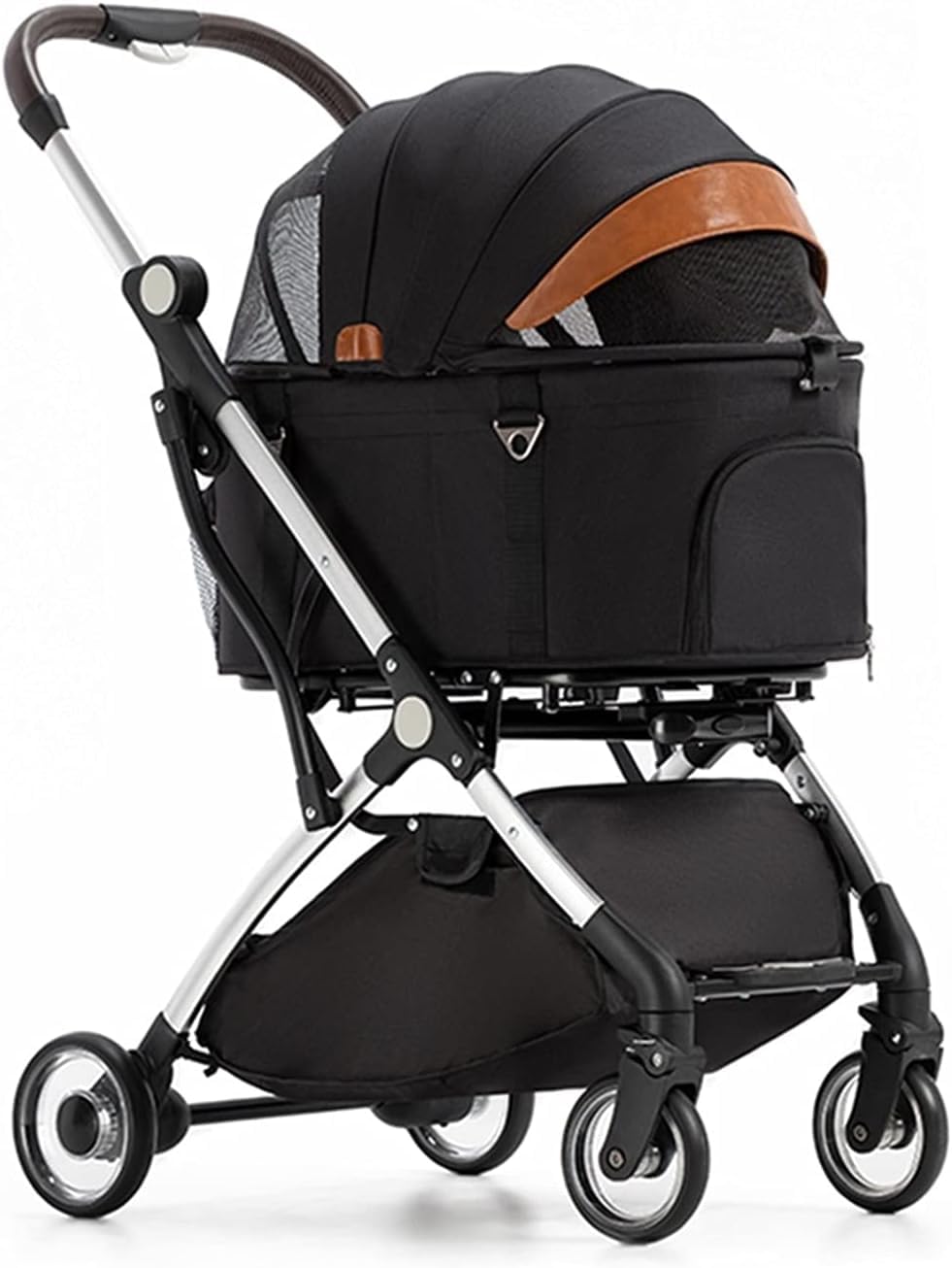 Premium Pet Stroller for Cats Dogs, Pet Strollers for Small Medium Dogs Separable Dog Pram Stroller Buggy Pushchairs Lightweight Folding Pet Stroller 4 Wheel Travel Supplies(Black)