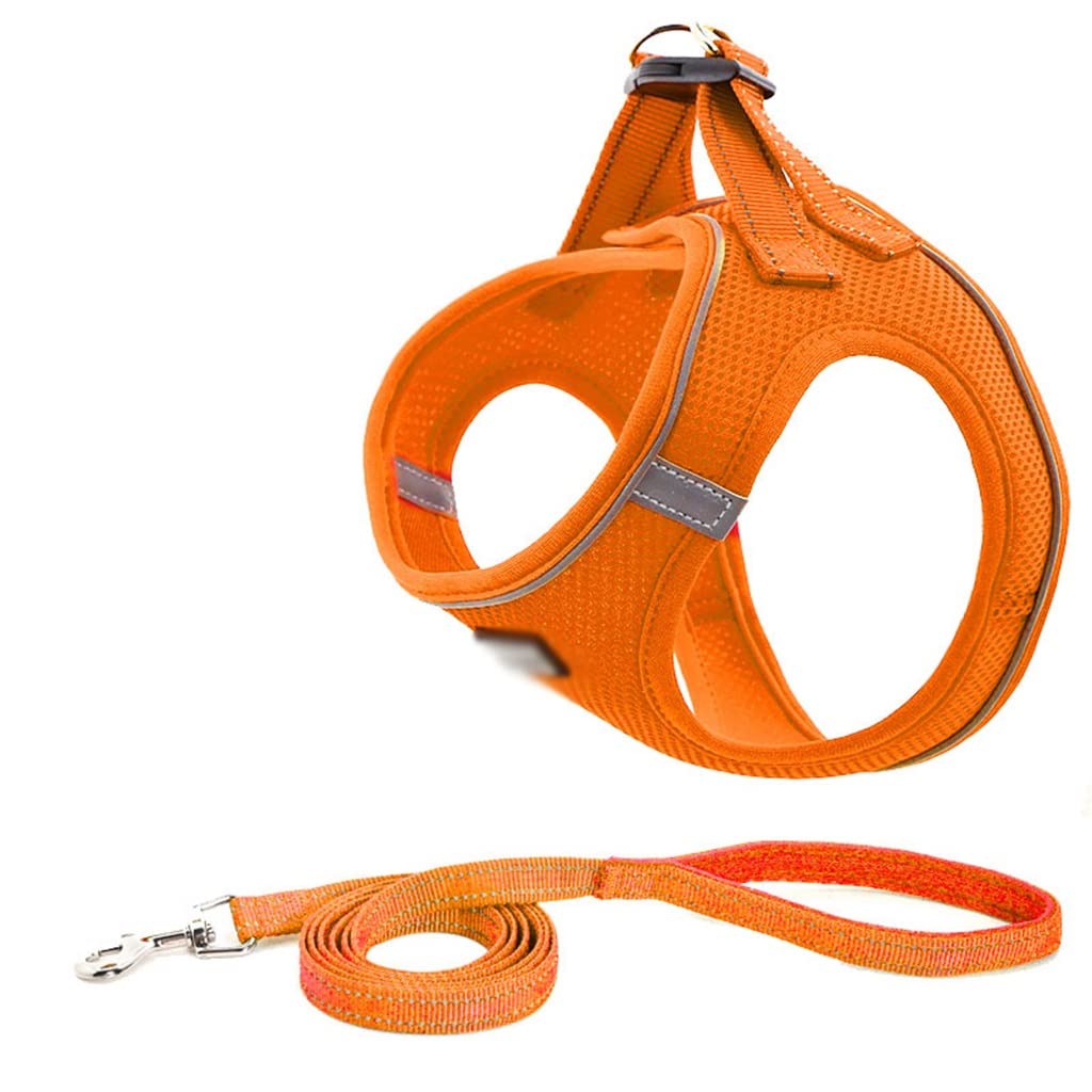 Dog Sling and Leash Set Super Small no Tension Reflective Breathable Puppy Sling Pet Supplies (D L)
