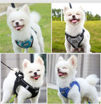 Dog Sling and Leash Set Super Small no Tension Reflective Breathable Puppy Sling Pet Supplies (D S)