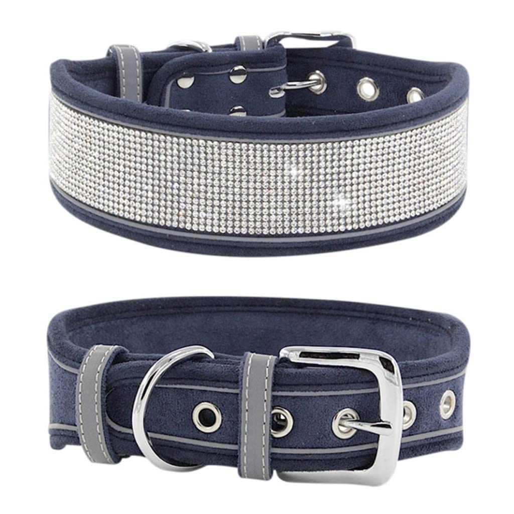 Pet Reflective Dog Collar Rhinestone Luxury Medium Large Accessories for Puppy Supplies