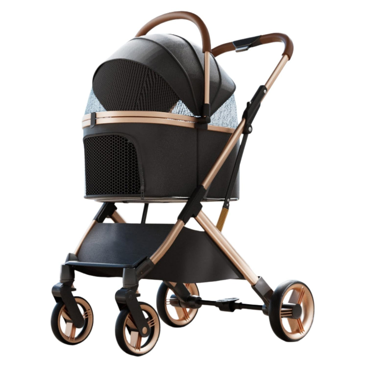 Pet Stroller, Detachable, 4 Wheels, Lightweight, Suitable for Dogs and Cats, Foldable, Breathable, Pet Supplies