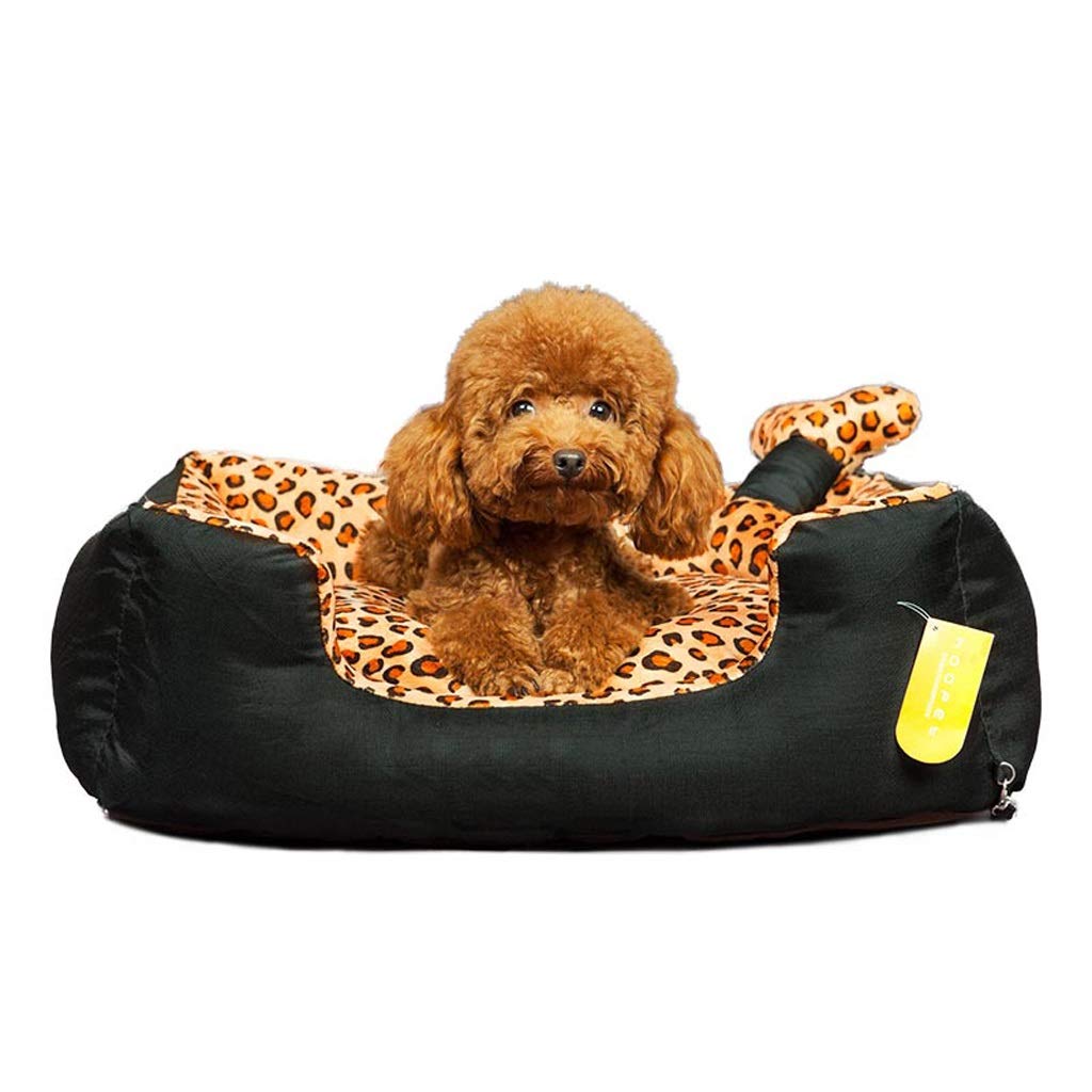 YYDS Pet Nest Leopard Autumn and Winter Warm Pet Nest Washable Pet Supplies Pet Beds (Size : XL-150 * 115 * 27CM)