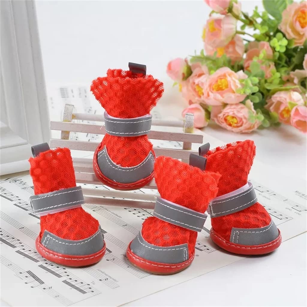 4 Piece Dog Shoe Covers for Small and Medium Pet Supplies Sandals Wear Resistant Pets(E,Size 1)